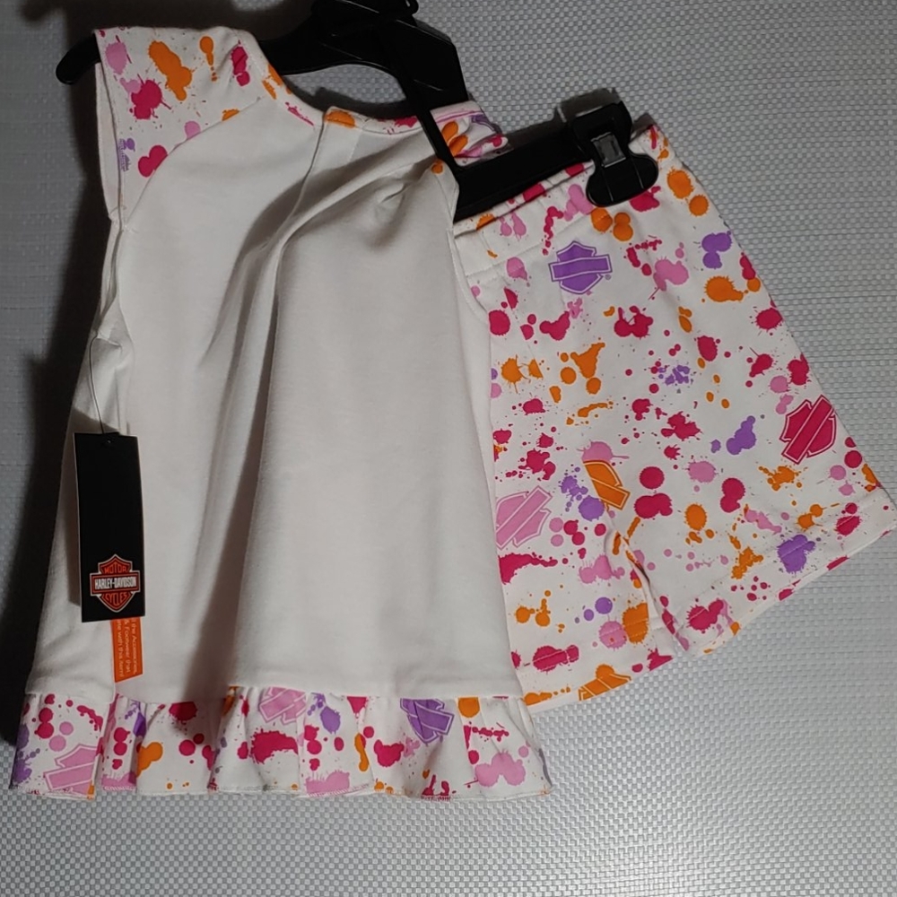 NWT Harley Davidson little Girls short outfit!